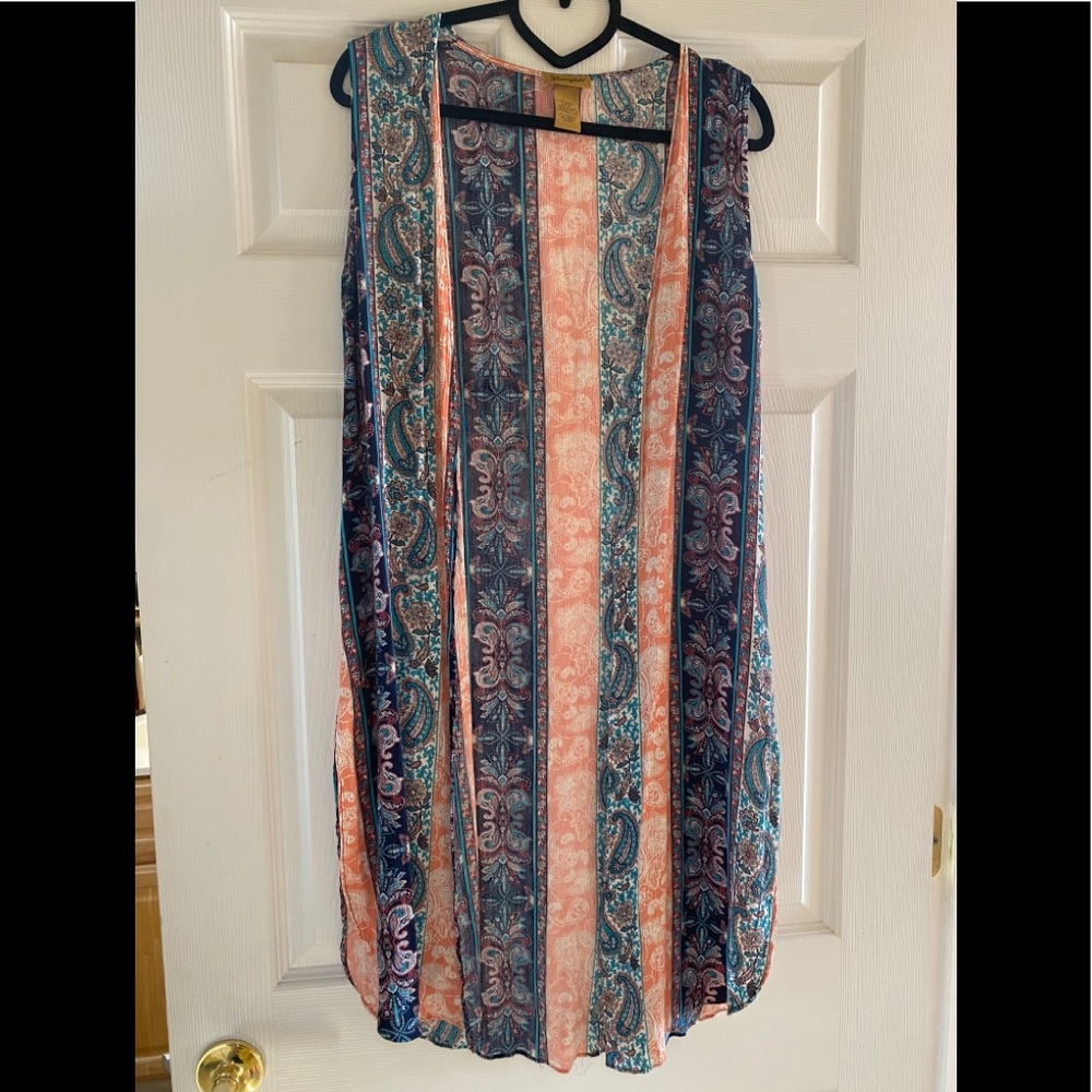 Wrangler western sleeveless waterfall cardigan